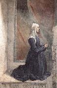 GHIRLANDAIO, Domenico Portrait of the Donor Nera Corsi Sassetti oil on canvas